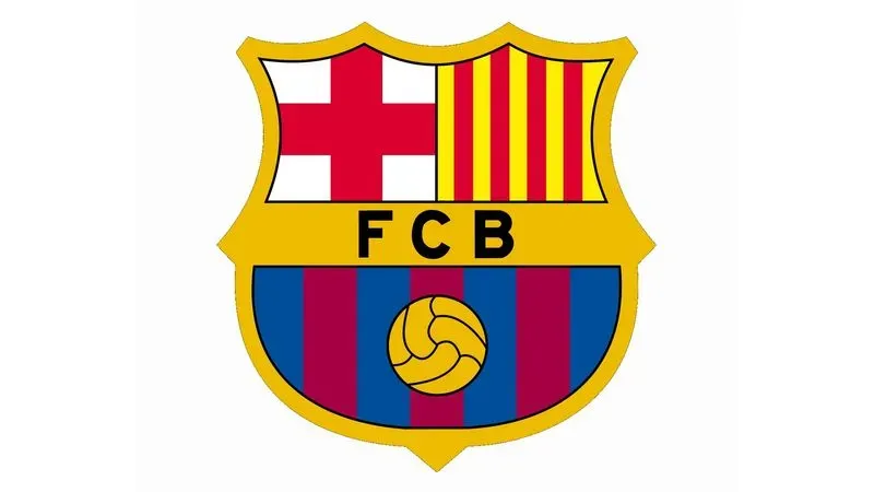 Флаг Барселоны (города) и эмблема ФК "Барселона". Векторная эмблема футбольного клуба «Барселона Эмблема барселоны на белом фоне